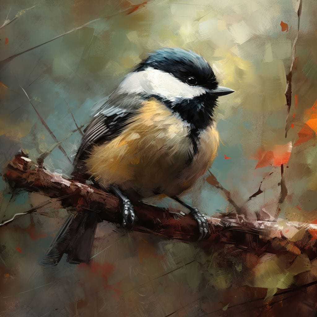 Black-Capped Chickadee Canvas Wall Art