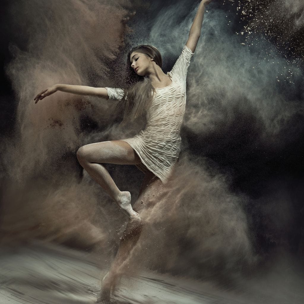 Ballet Dancer in the Desert Canvas Wall Art
