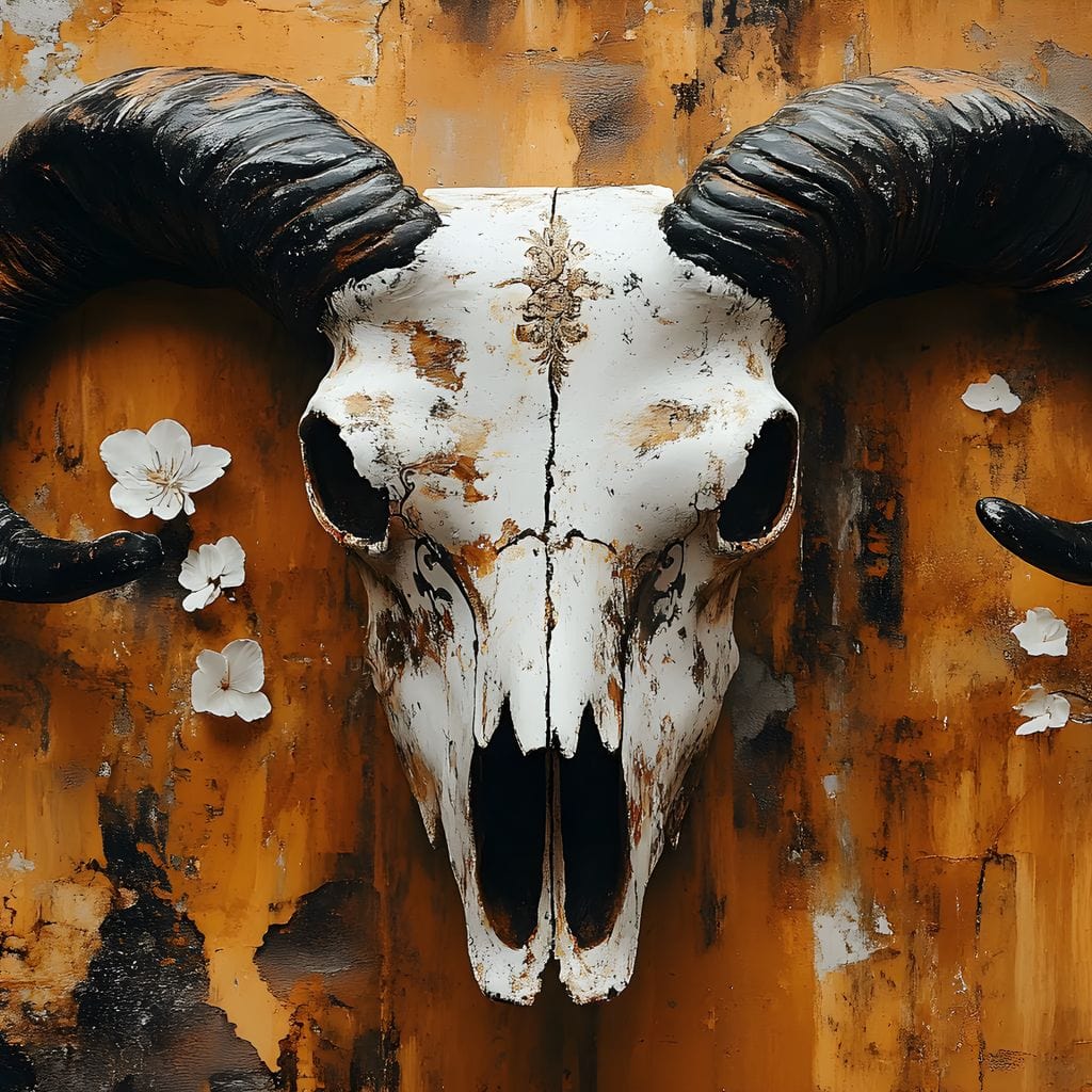Horned Essence Rustic Elegance Canvas Wall Art