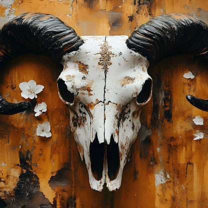 Horned Essence Rustic Elegance Canvas Wall Art