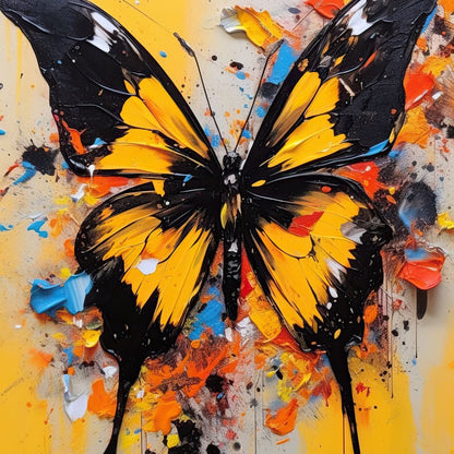 Whimsy of Fluttering Colors Canvas Wall Art