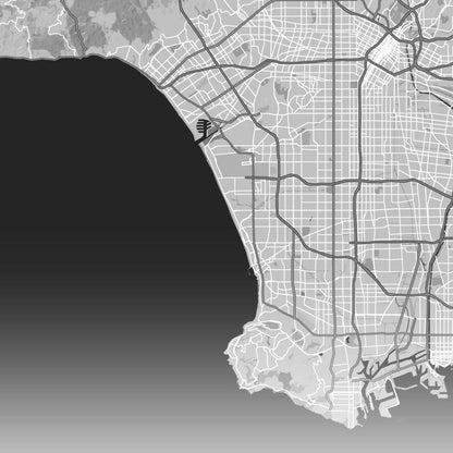 Map of Los Angeles, USA Canvas Wall Art