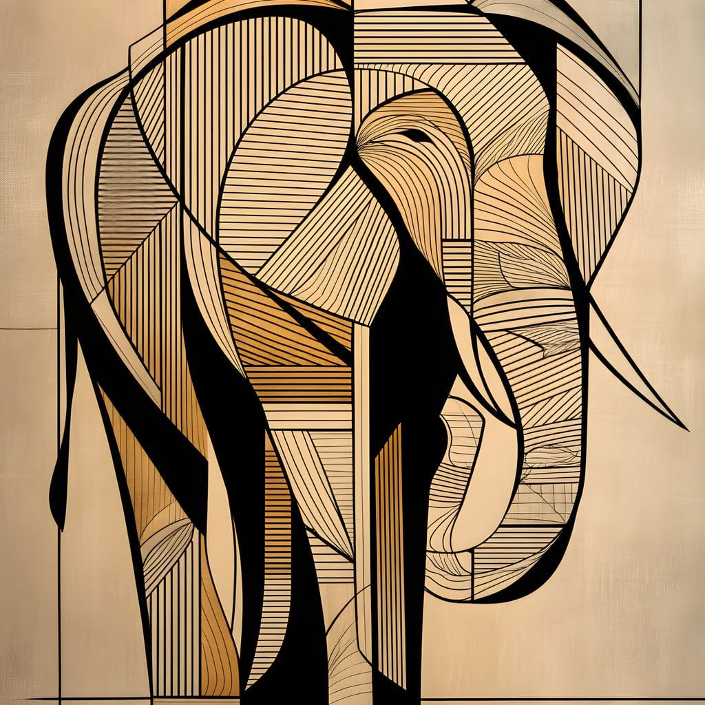 Majestic Geometric Elephant Canvas Wall Art