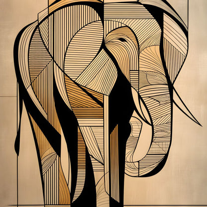 Majestic Geometric Elephant Canvas Wall Art