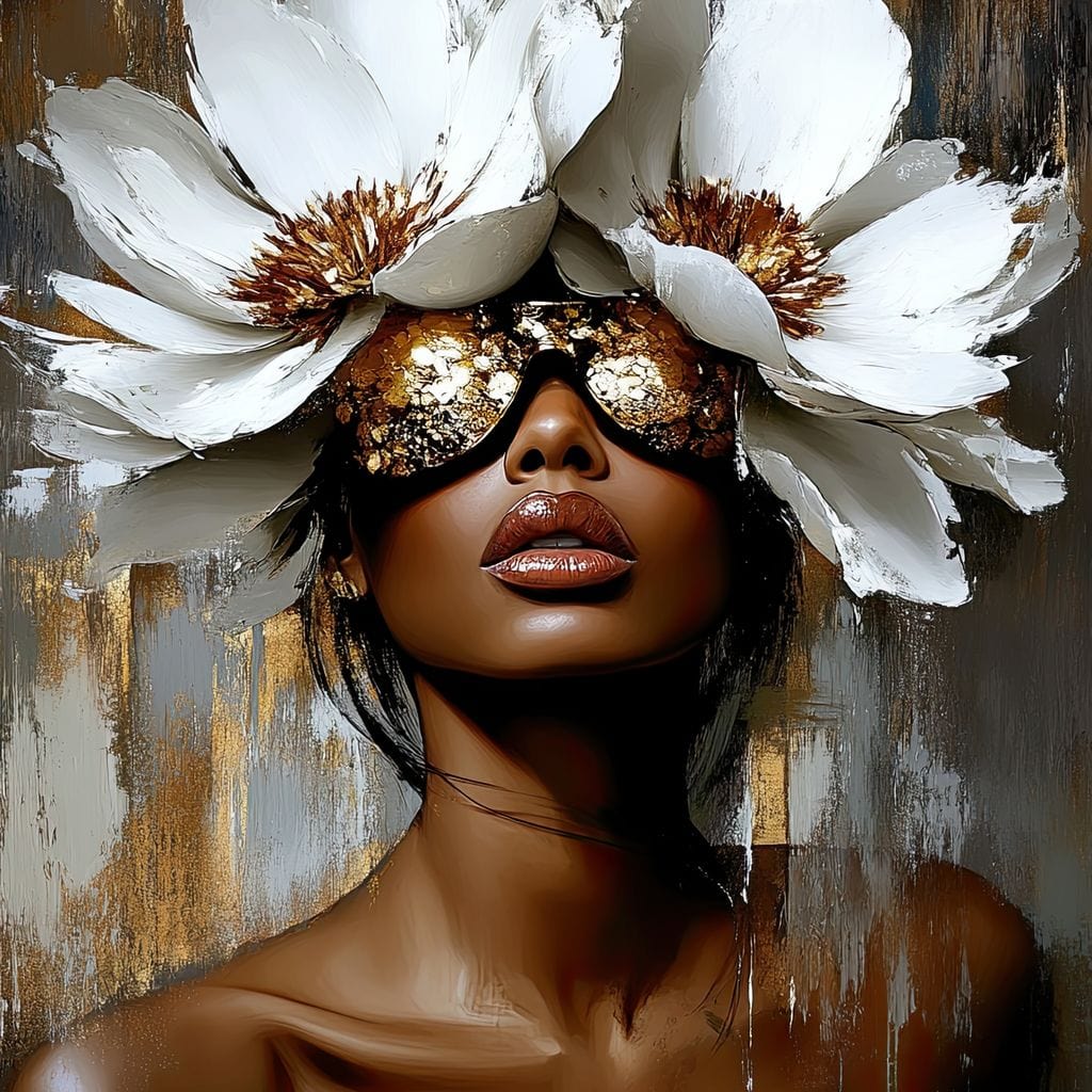 Golden Petals Envisioned Canvas Wall Art