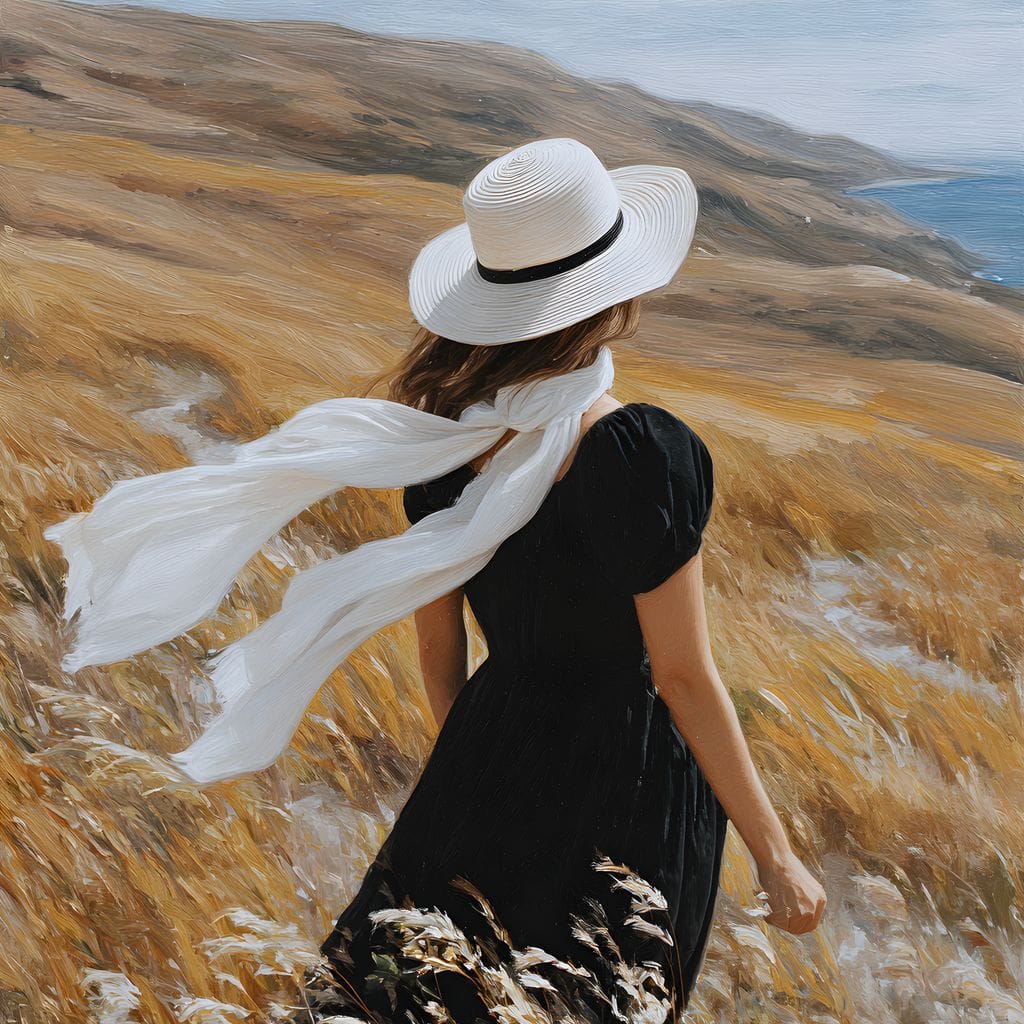 Wind Swept Hillside Muse Canvas Wall Art