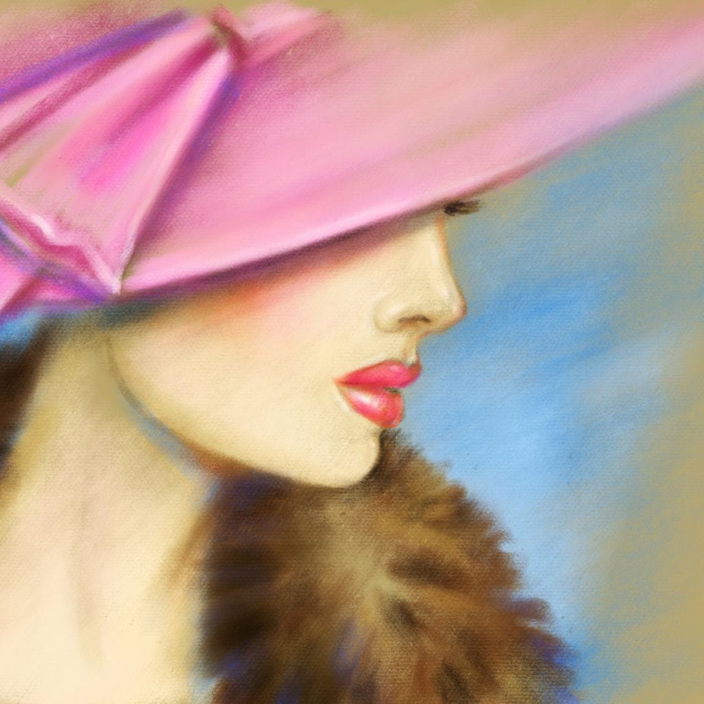 Pink Hat Fashion Canvas Wall Art