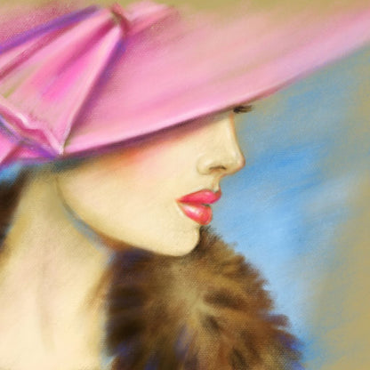 Pink Hat Fashion Canvas Wall Art