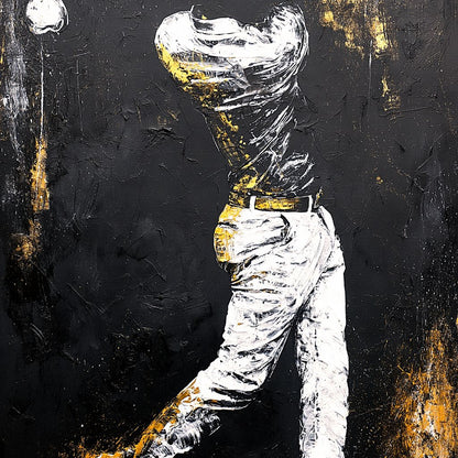Golf Profile in Black Canvas Wall Art