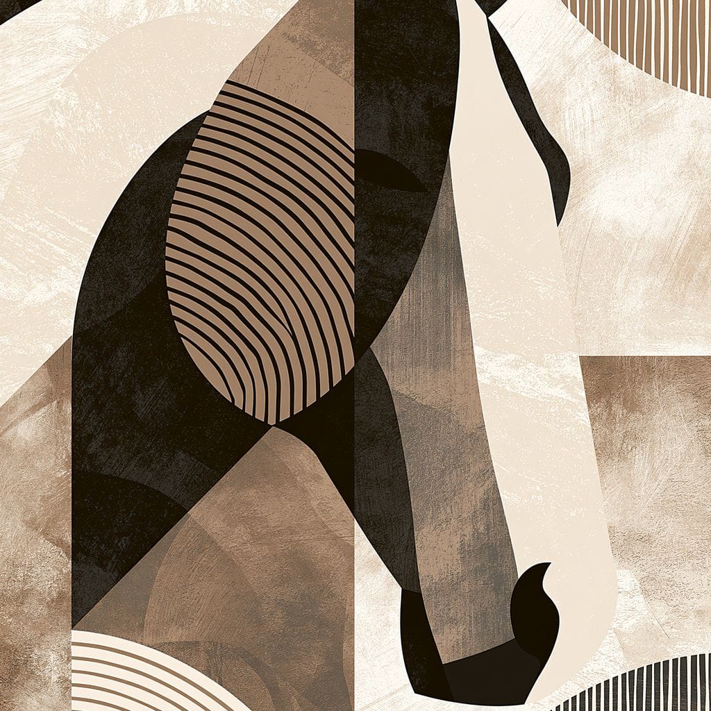 Stallion Reflected Through Geometric Planes Canvas Wall Art