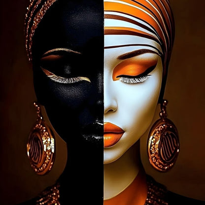Elegant Duality Portrait Canvas Wall Art