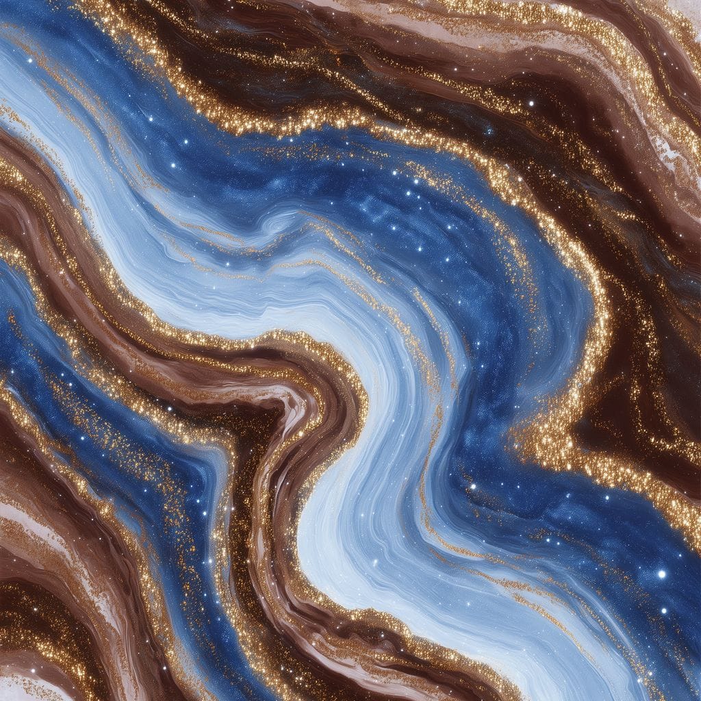Golden River Geode Swirl Canvas Wall Art