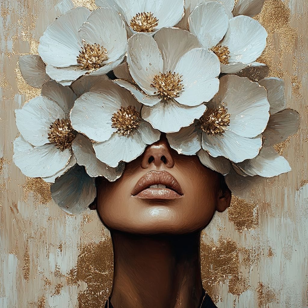 Golden Blossoms Enchantment Canvas Wall Art