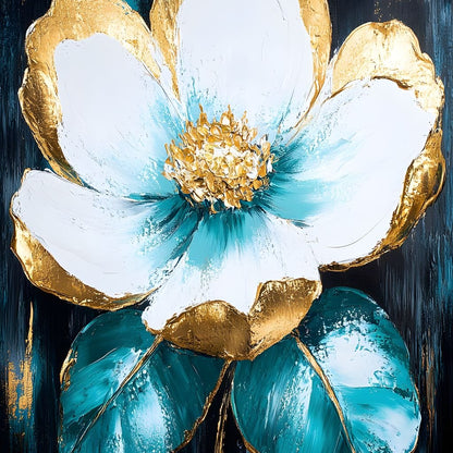 Golden Bloom Elegance Canvas Wall Art