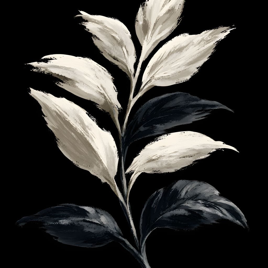 Silent Presence of Pale Leaves Canvas Wall Art