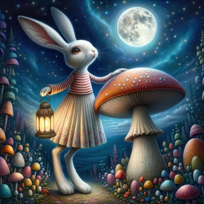 Whimsical Moonlight Meander Canvas Wall Art