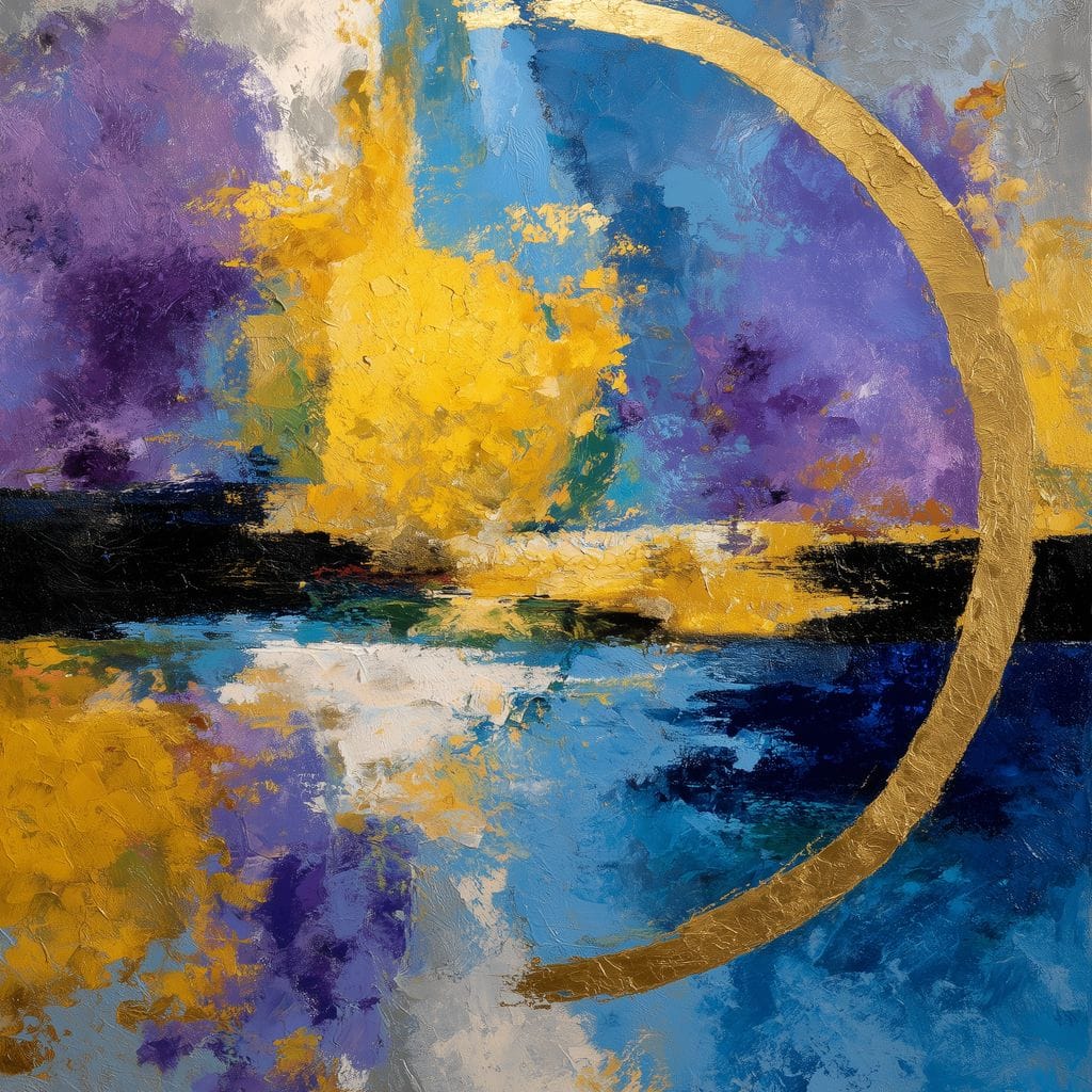 Golden Crescent Over Blue Sky Canvas Wall Art
