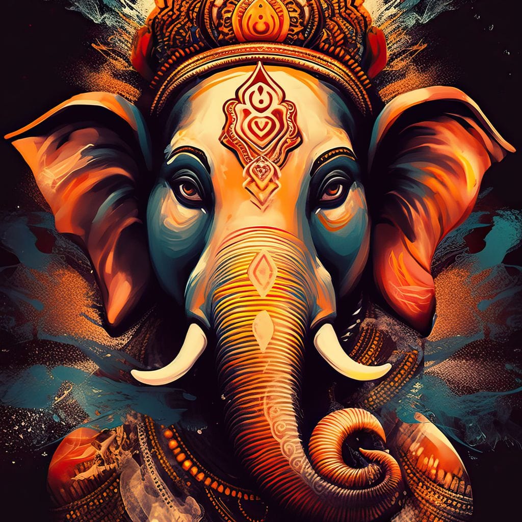 Ganesha's Blessing Canvas Wall Art