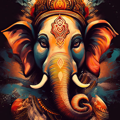 Ganesha's Blessing Canvas Wall Art
