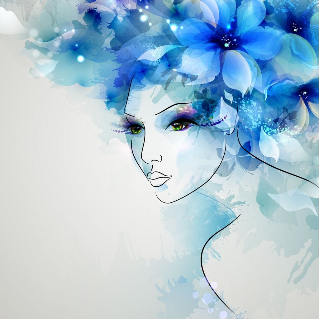 Woman with Floral Hat Canvas Wall Art