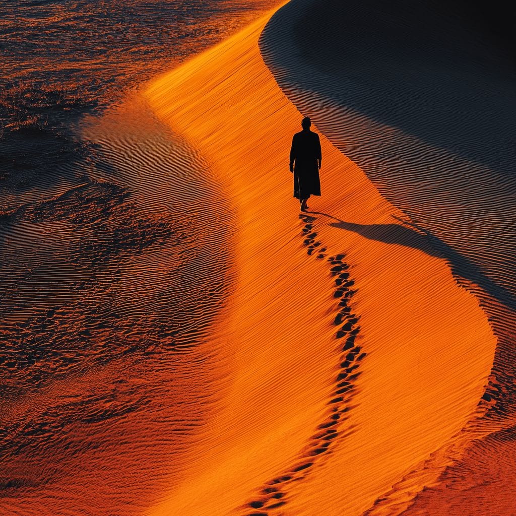 Solitude On Burning Sands Canvas Wall Art
