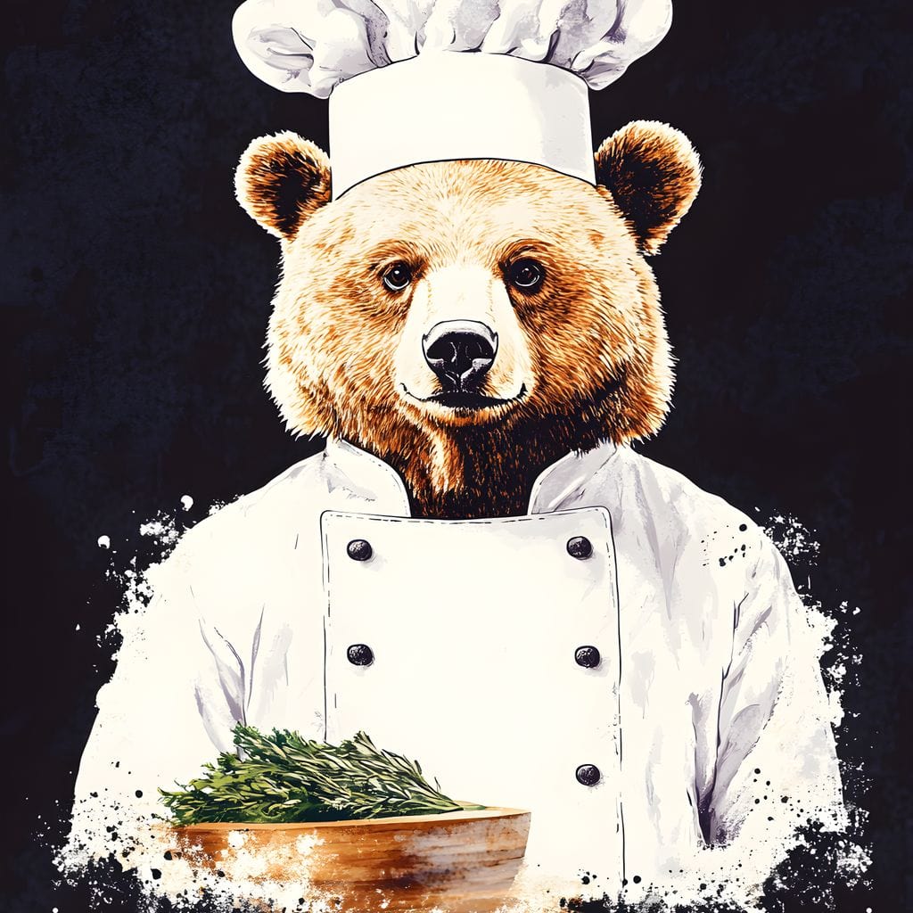 Chef Bear Culinary Delight Canvas Wall Art