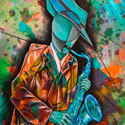 Soul Jazz Player Canvas Wall Art