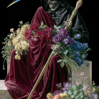Death Rests With Fallen Petals Canvas Wall Art