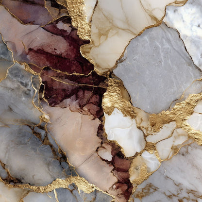 Gilded Marble Rift Elegy Canvas Wall Art