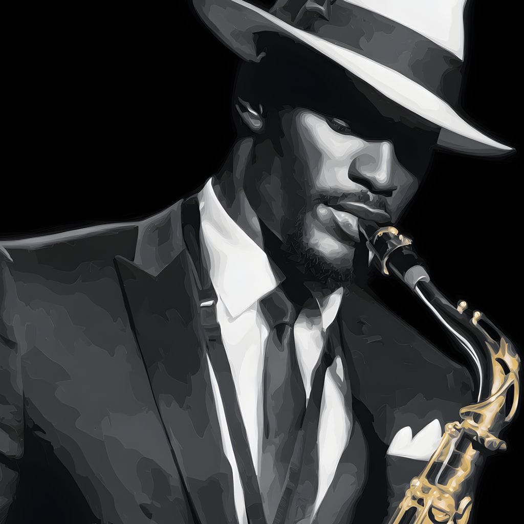 Midnight Jazz Saxophone Groove Canvas Wall Art