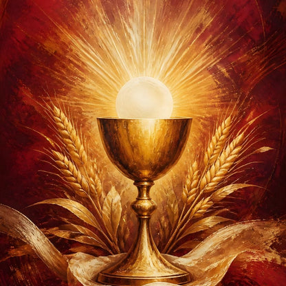 Sacred Grain and Golden Cup Canvas Wall Art