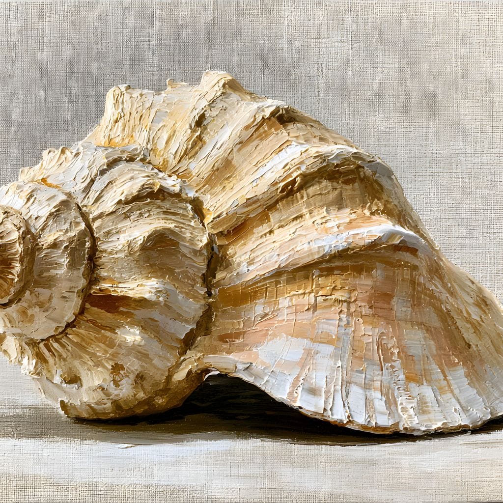 Tidal Rhythms of Coastal Shell Canvas Wall Art