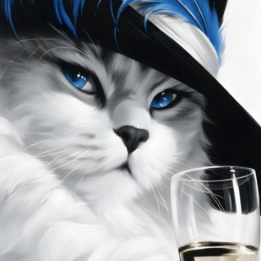 Glamour Feline Elegance Canvas Wall Art