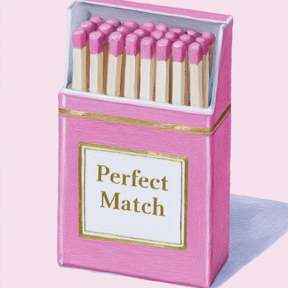 Perfect Match Pink Matchbox Canvas Wall Art