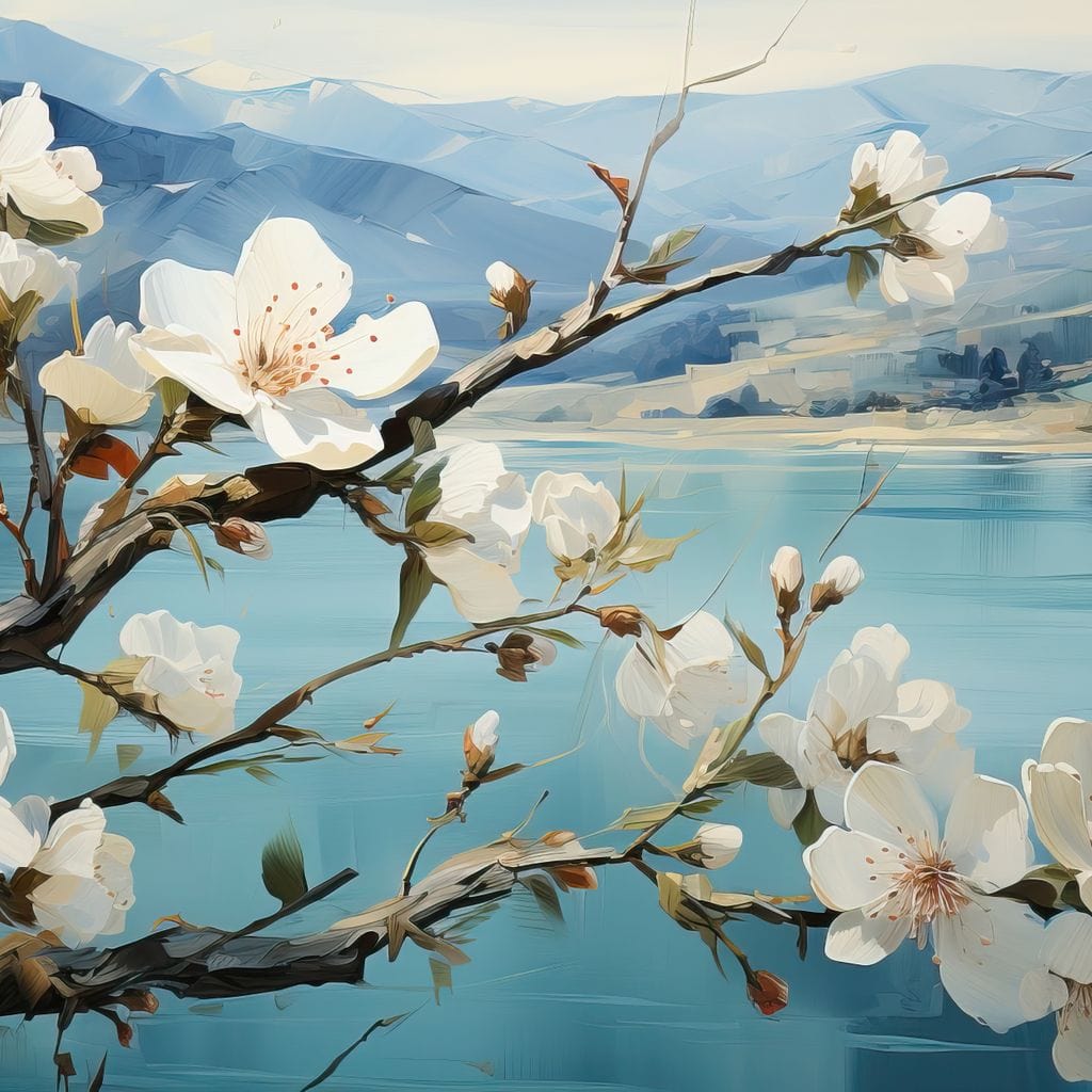 Blooming Almond Tree 1 Canvas Wall Art