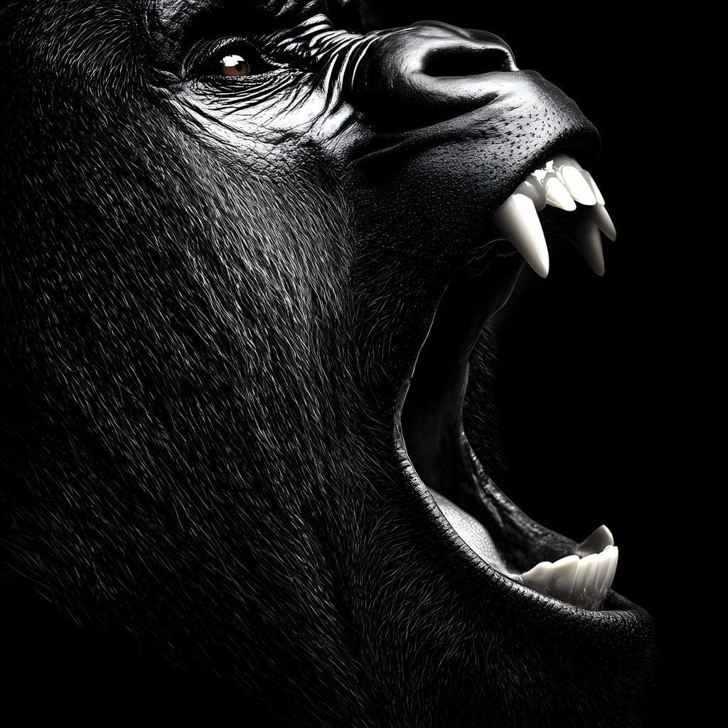 Primal Roar Silence Echoes Canvas Wall Art