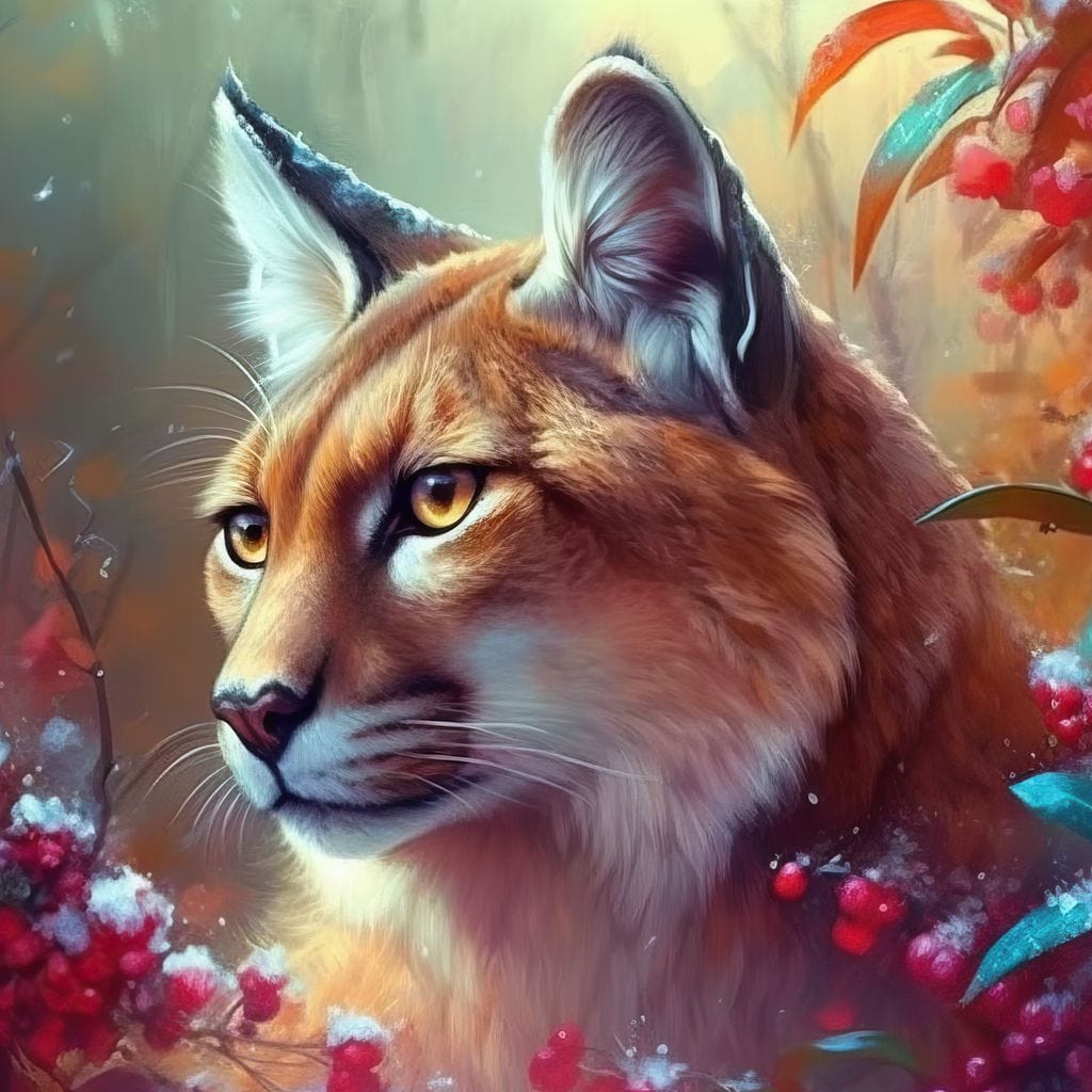Winter Puma Canvas Wall Art