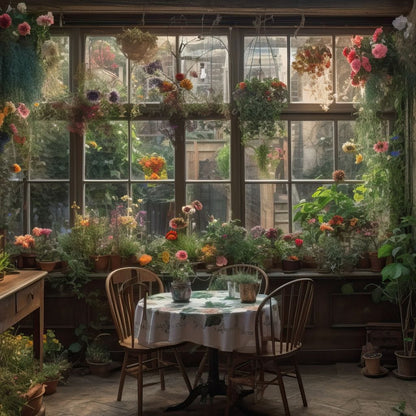 Backyard Floral Kitchen Canvas Wall Art