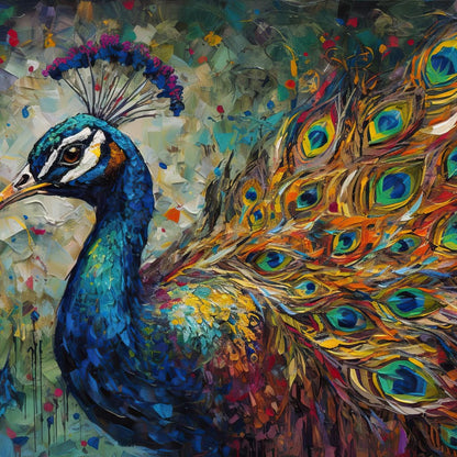 Celestial Peacock Canvas Wall Art