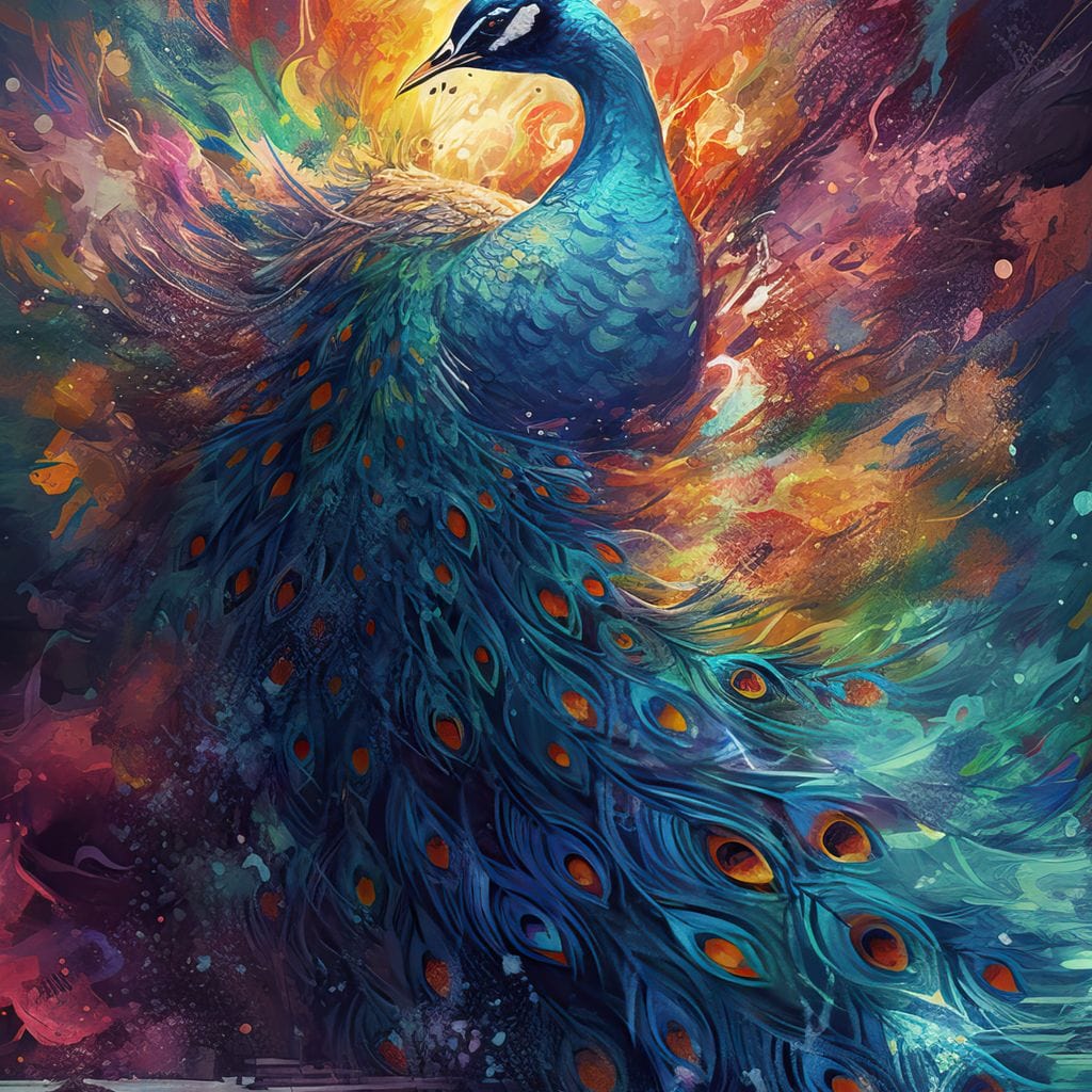 Sacred Peacock Canvas Wall Art
