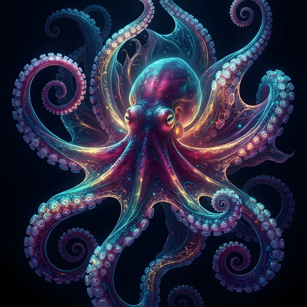 Radiant Rhythms of the Deep Sea Canvas Wall Art