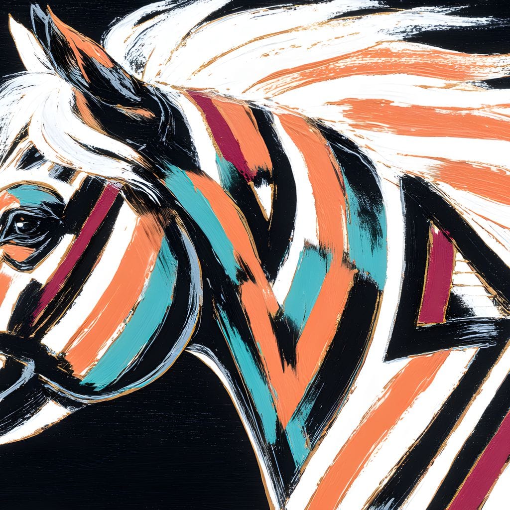 Prismatic Stallion Spirit Canvas Wall Art