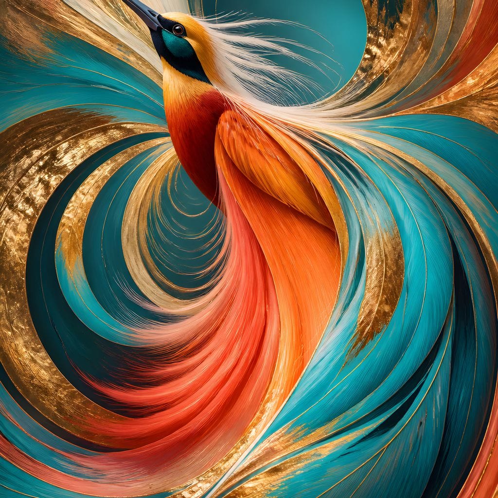 Gilded Flight Of The Radiant Plume Canvas Wall Art