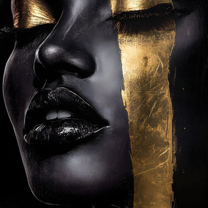 Golden Elegance Unveiled Canvas Wall Art