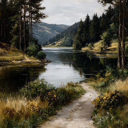 Pine Valley River Pathway Canvas Wall Art