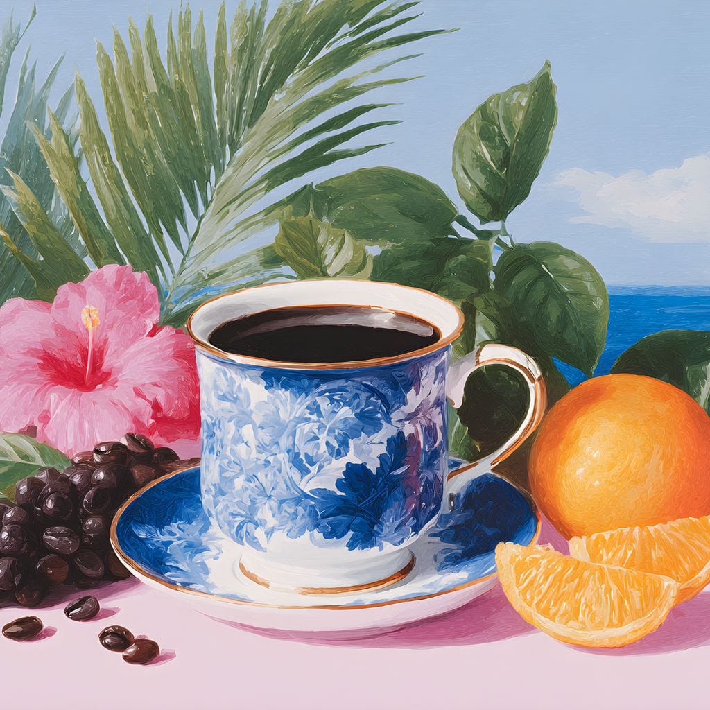 Tropical Voyage Morning Coffee Bliss Canvas Wall Art
