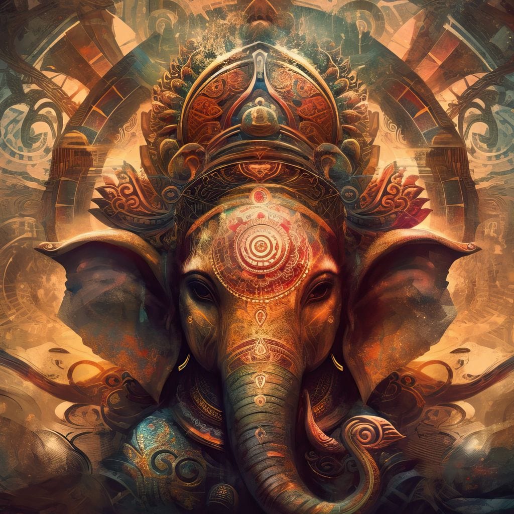 Majestic Ganesha Canvas Wall Art