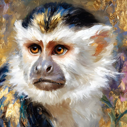 Golden Gilded Monkey Muse Canvas Wall Art