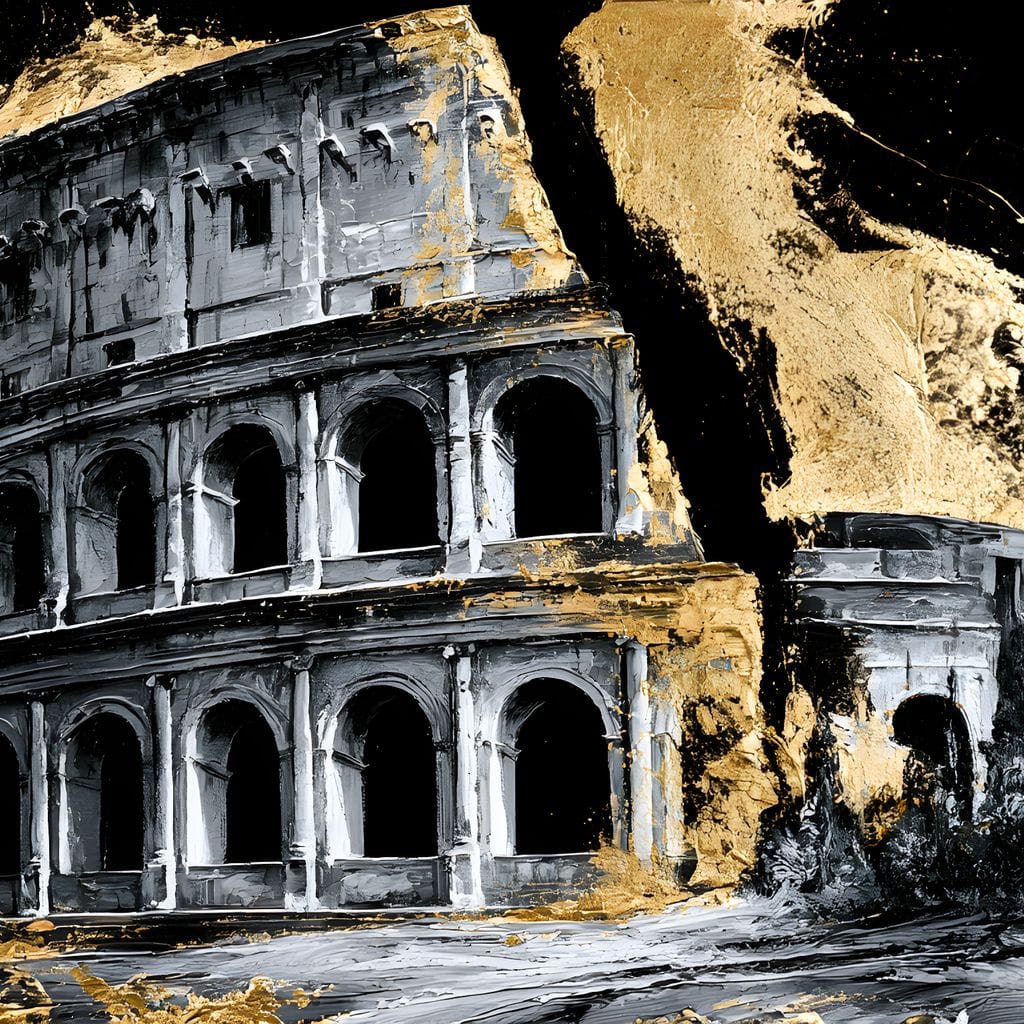 Gilded Ruins of Ancient Rome Canvas Wall Art