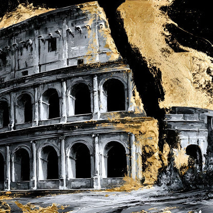 Gilded Ruins of Ancient Rome Canvas Wall Art